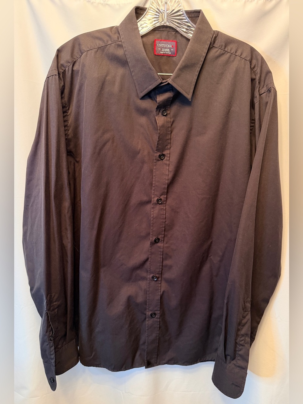 UNTUCKit Men’s XL Carter Long Sleeve Dress Shirt Black Casual Wrinkle Resistant